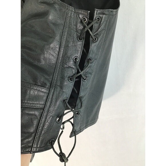 Pro Force Leather Vest Biker motorcycle Men's XL/2X Metalcore heavy metal Black - Picture 6 of 16